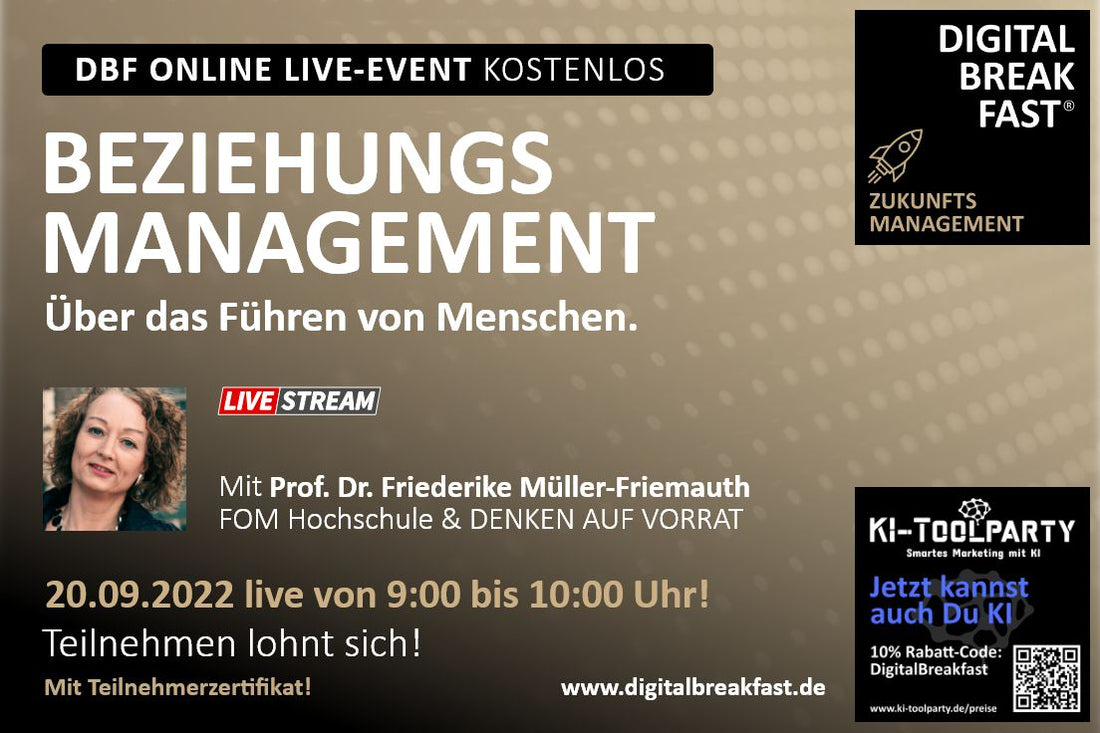 PODCAST EPISODE #103 | ZUKUNFTSMANAGEMENT | "Beziehungsmanagement. Über das Führen von Menschen." | Prof. Dr. Friederike Müller-Friemauth | FOM HOCHSCHULE & DENKEN AUF VORRAT