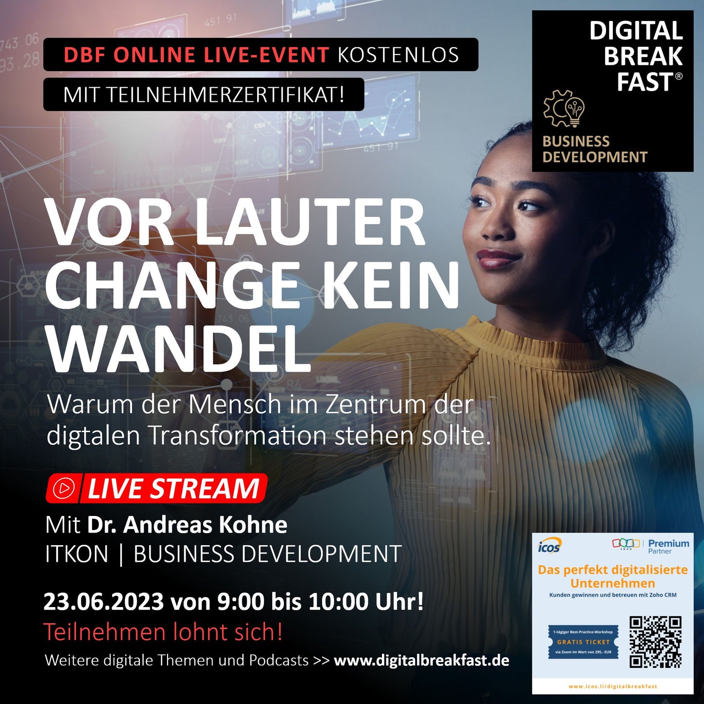 23.06.2023 | "Vor lauter Change kein Wandel - Warum der Mensch im Zentrum der digitalen Transformation stehen sollte" | Dr. Andreas Kohne | Business Development