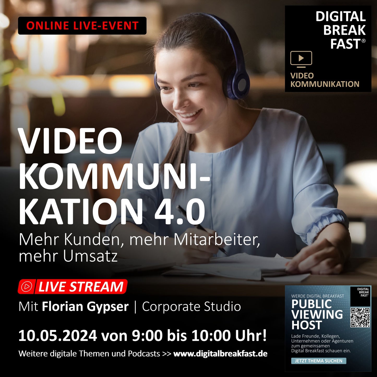 10.05.2024 | "VIDEOKOMMUNIKATION 4.0 - mehr Kunden, mehr Mitarbeiter, mehr Umsatz"