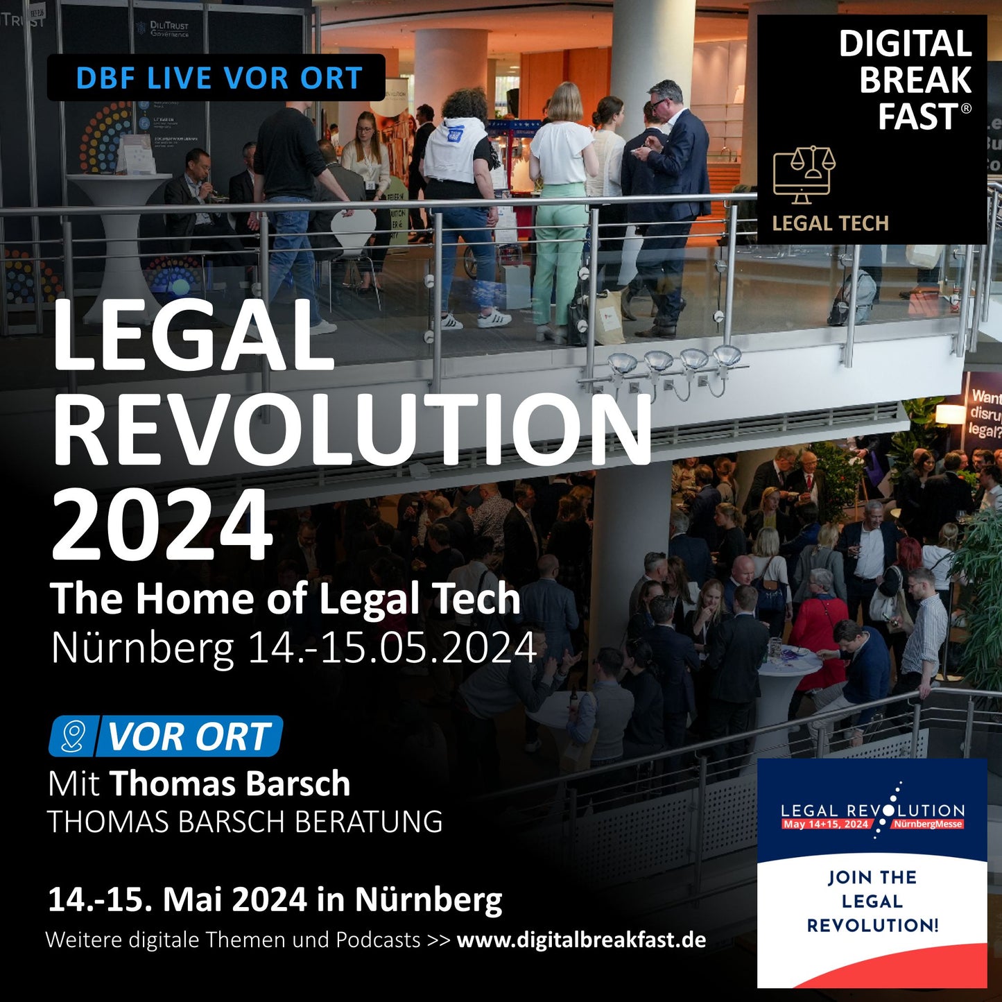 14.-15.05.2024: "LEGAL REVOLUTION 2024 -THE HOME OF LEGAL TECH" | Thomas Barsch | THOMAS BARSCH BERATUNG