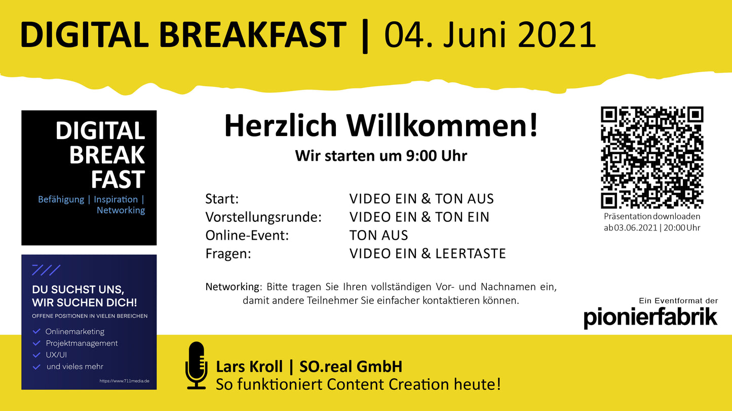 PRÄSENTATION | 04.06.2021 | "So funktioniert Content Creation heute!" mit Lars Kroll | SO.real GmbH