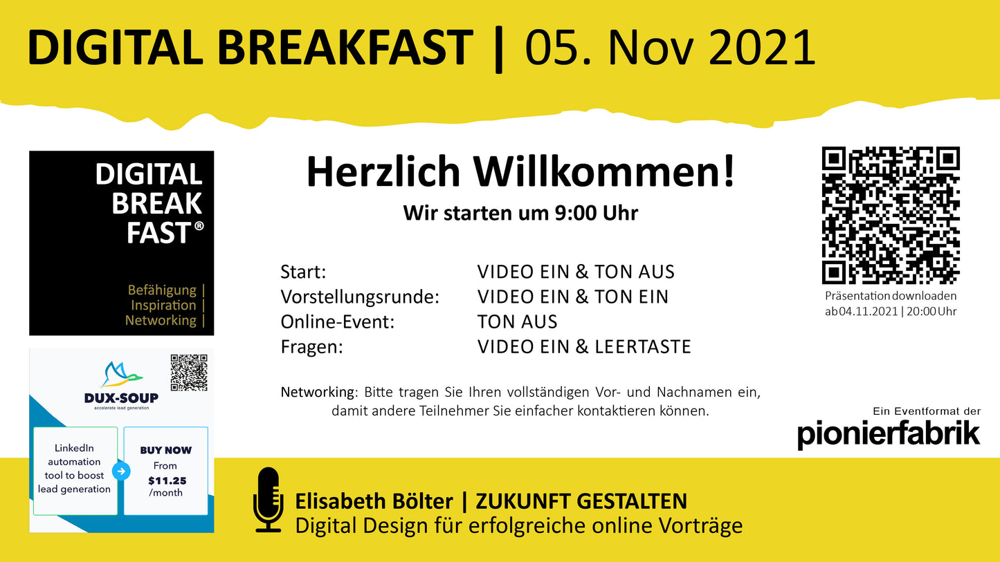 PRÄSENTATION | 05.11.2021 | "Digital Design für erfolgreiche online Vorträge"