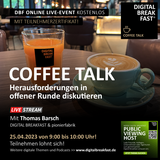 25.04.2023 | Coffee Talk | Herausforderungen in offener Runde diskutieren