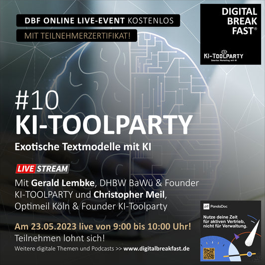 23.05.2023 | KI-TOOLPARTY Teil 10 "Exotische Textmodelle mit KI"
