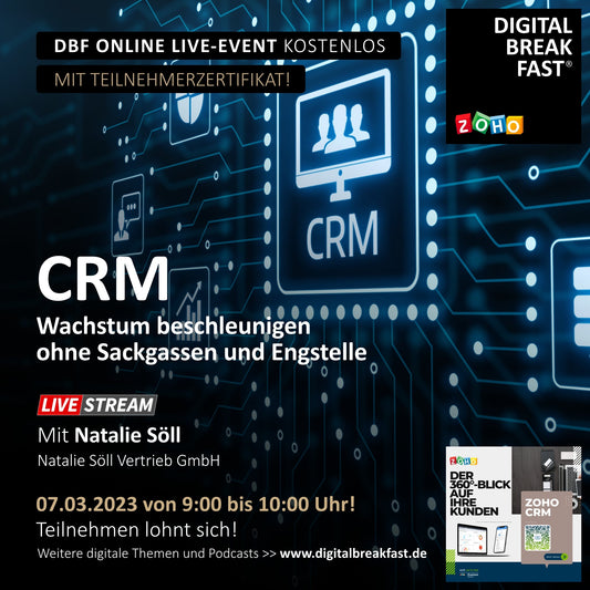 PRÄSENTATION | von 07.03.2023 | "CRM - Wachstum beschleunigen ohne Sackgassen und Engstelle" | Natalie Söll | Natalie Söll Vertrieb GmbH | ZOHO