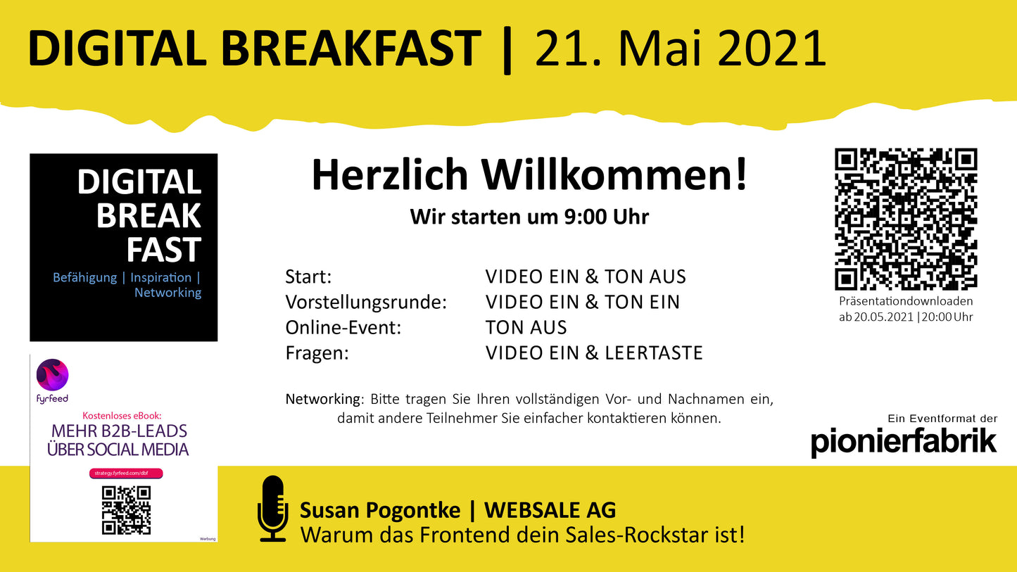 PRÄSENTATION | 21.05.2021 | "Warum das Frontend dein Sales-Rockstar ist!" mit Susan Pogontke | WEBSALE AG