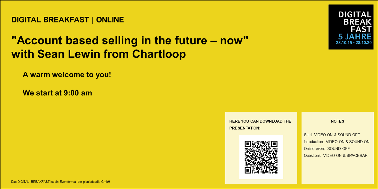 PRÄSENTATION | 09.11.2020 | "Account based selling in the future – now"