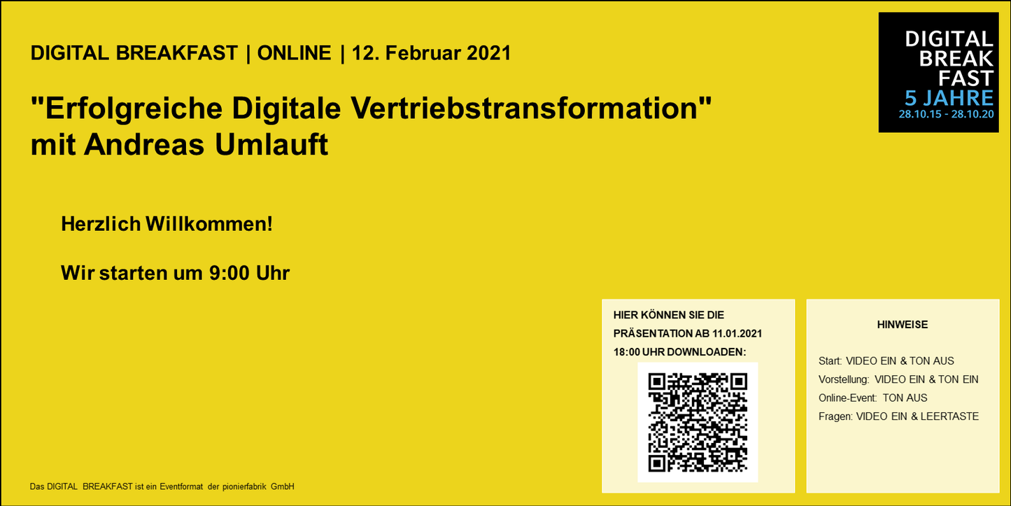 PRÄSENTATION | 12.02.2021 | "Erfolgreiche Digitale Vertriebstransformation" mit Andreas Umlauft