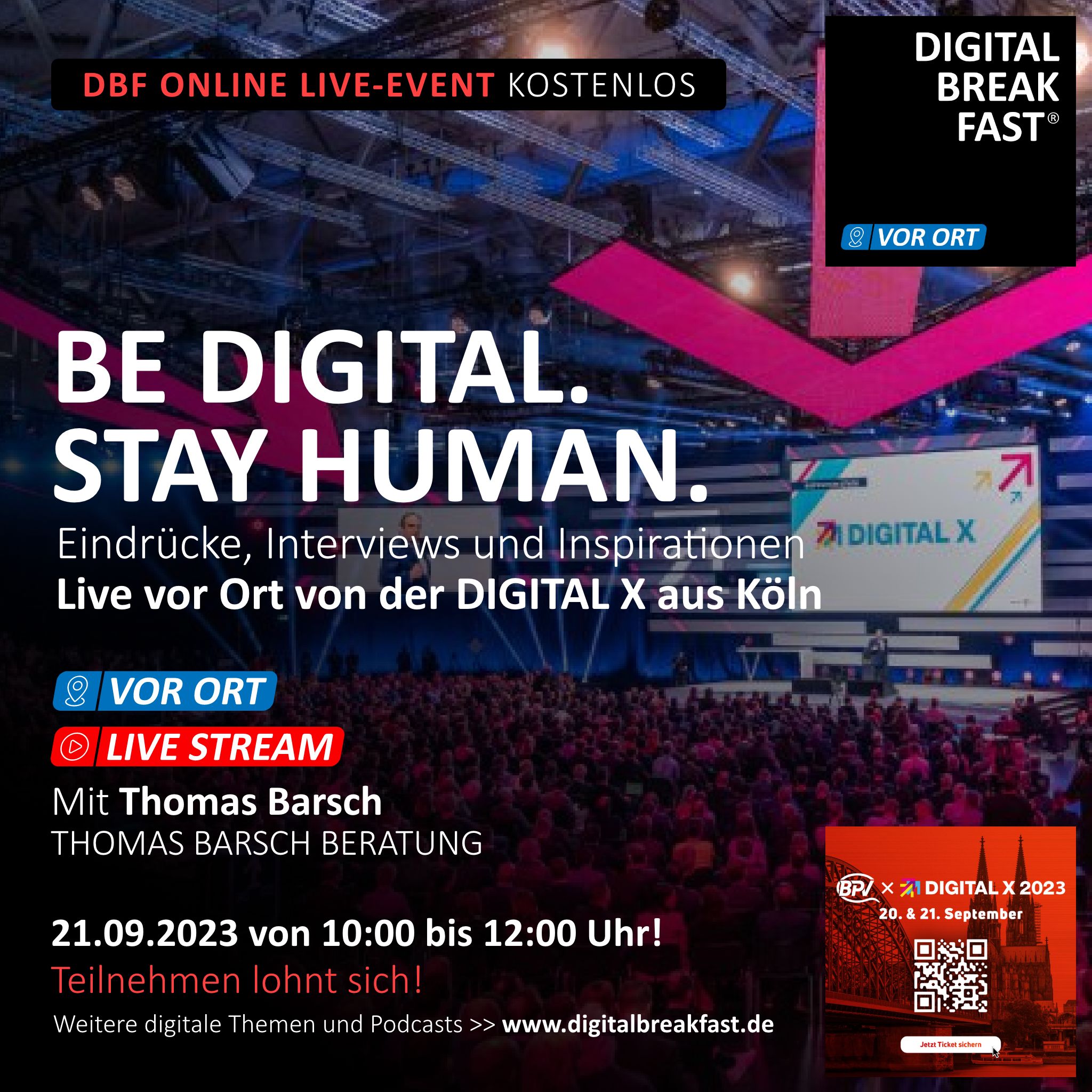 21.09.2023 | "Live vor Ort von der DIGITAL X aus Köln" | Thomas Barsch | DIGITAL BREAKFAST