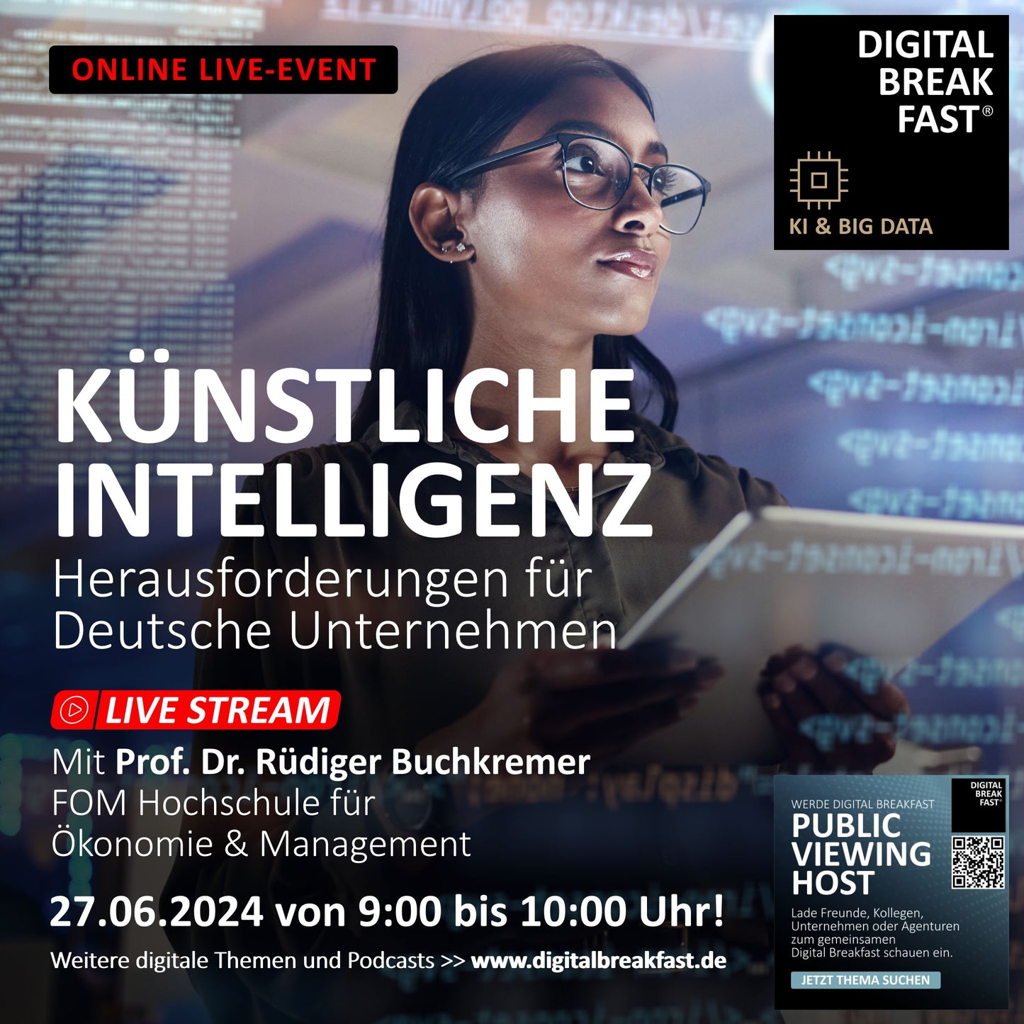 Do, 27.06.2024: "KI: Herausforderungen für Deutsche Unternehmen!" | Prof. Dr. Rüdiger Buchkremer