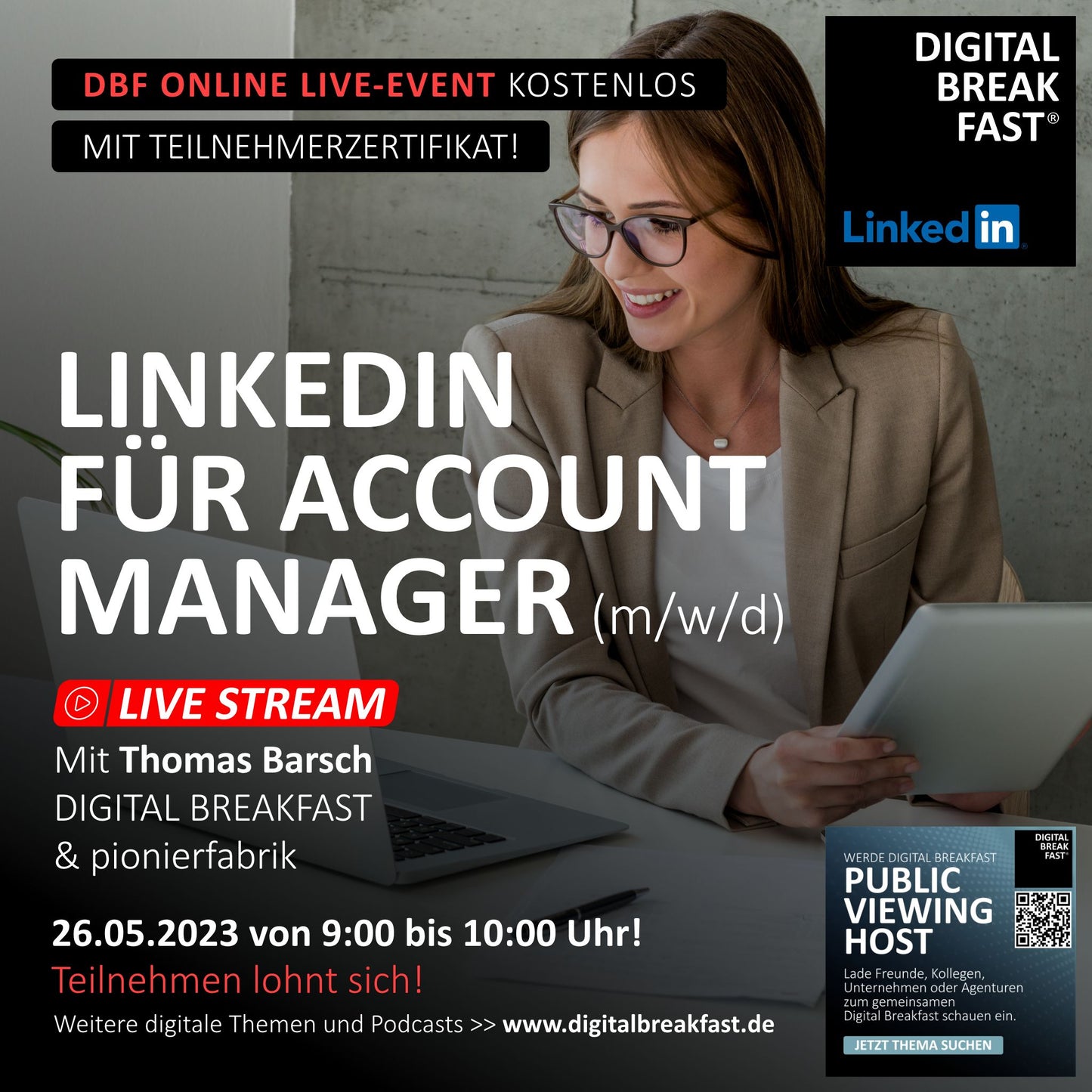 26.05.2023 | "LinkedIn für Account Manager (m/w/d)" | Thomas Barsch | DIGITAL BREAKFAST