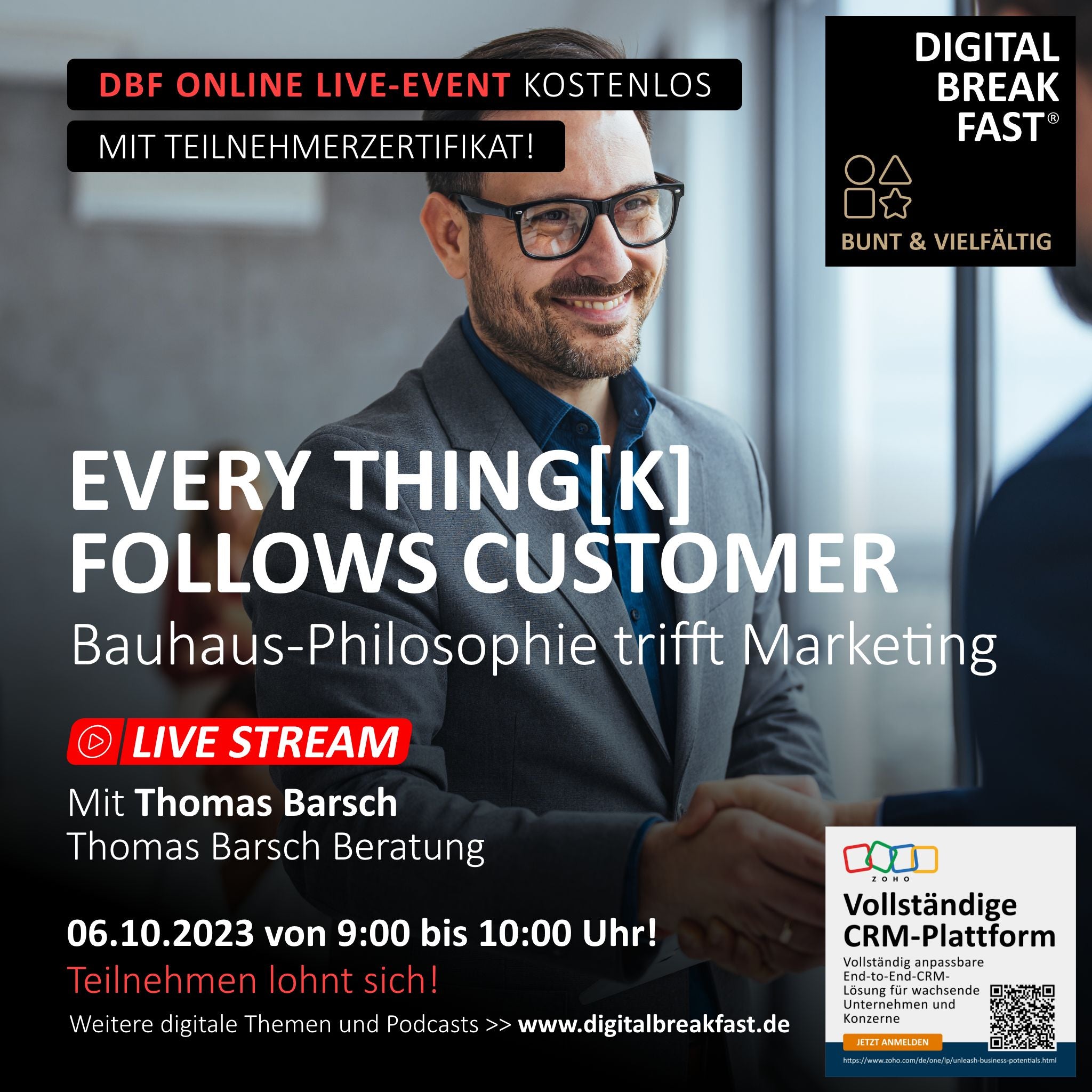 06.10.2023 | "Every thing[k] follows Customer. Bauhaus-Philosophie trifft Marketing"  | Thomas Barsch | THOMAS BARSCH BERATUNG