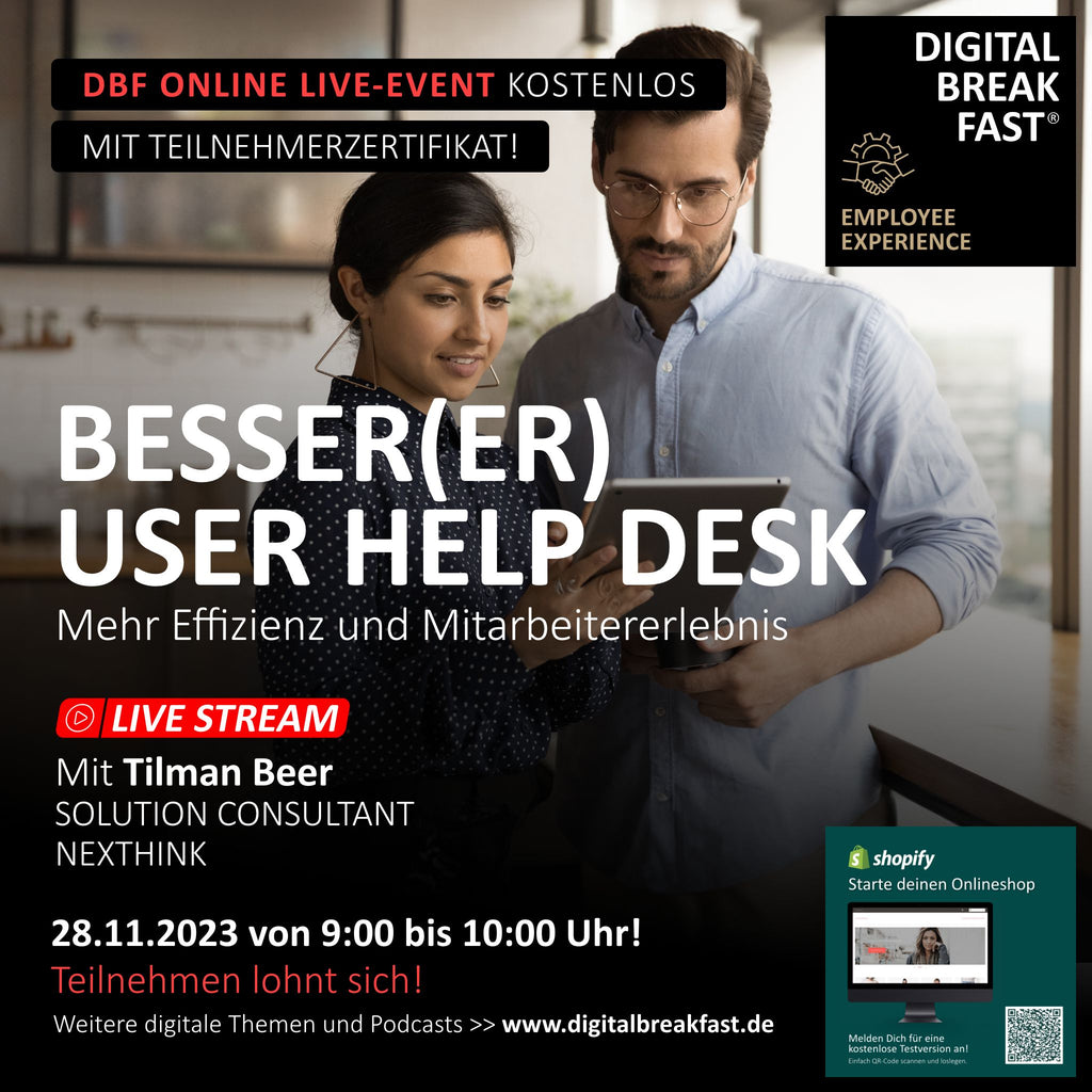 28.11.2023 | "Besser(er) User Help Desk | Mehr Effizienz und Mitarbeitererlebnis" | Tilman Beer | Nexthink GmbH