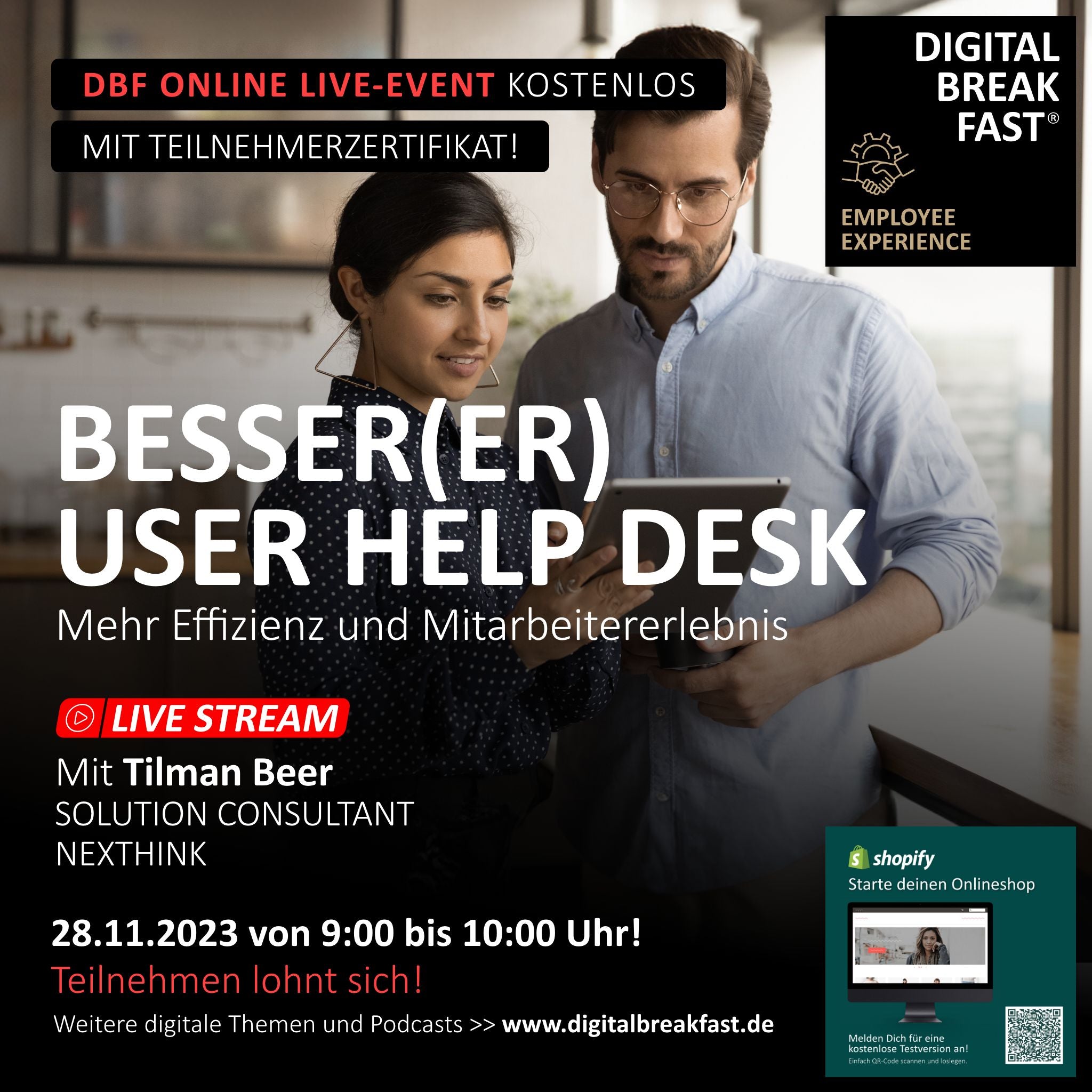 28.11.2023 | "Besser(er) User Help Desk | Mehr Effizienz und Mitarbeitererlebnis" | Tilman Beer | Nexthink GmbH