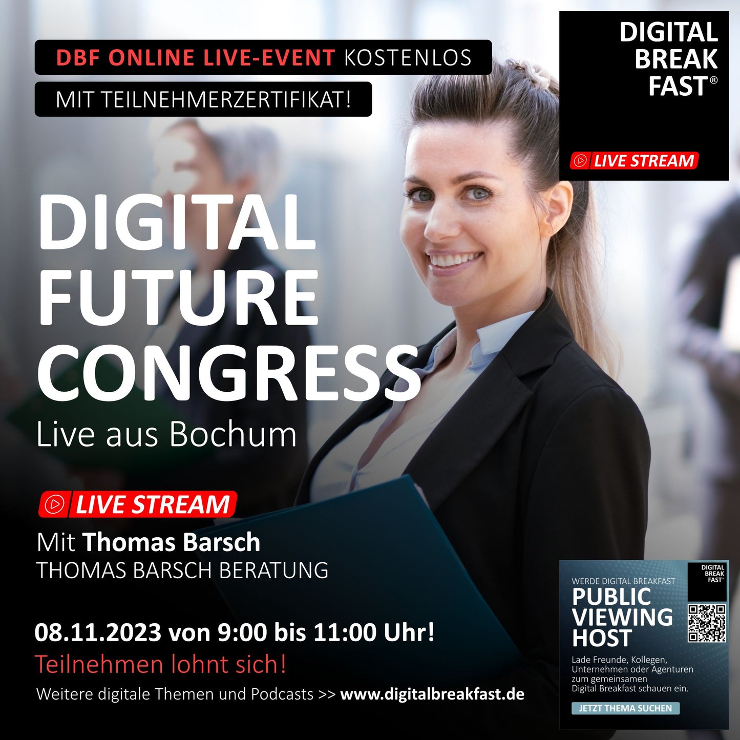 08.11.2023 | "Live-Stream vom DIGITAL FUTUREcongress Bochum" | Thomas Barsch | DIGITAL BREAKFAST