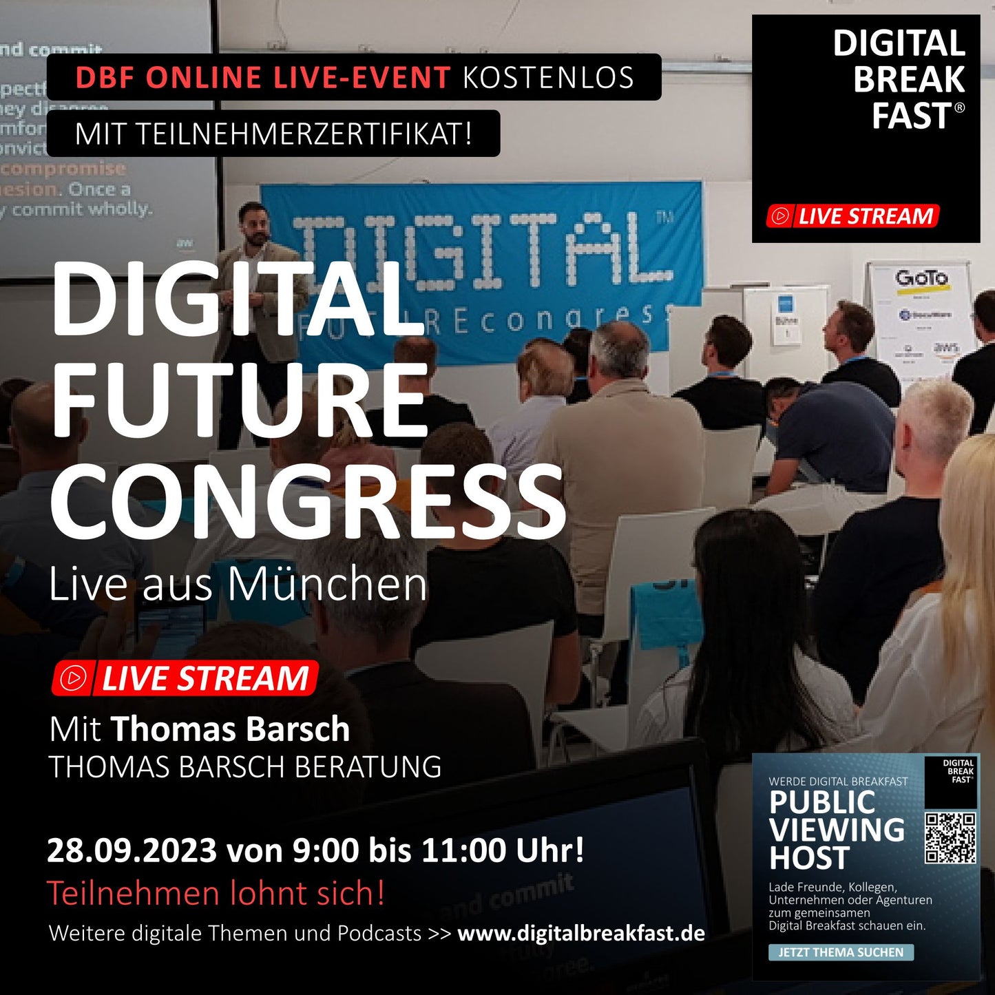 28.09.2023 | "Live-Stream vom DIGITAL FUTUREcongress München" | Thomas Barsch | DIGITAL BREAKFAST