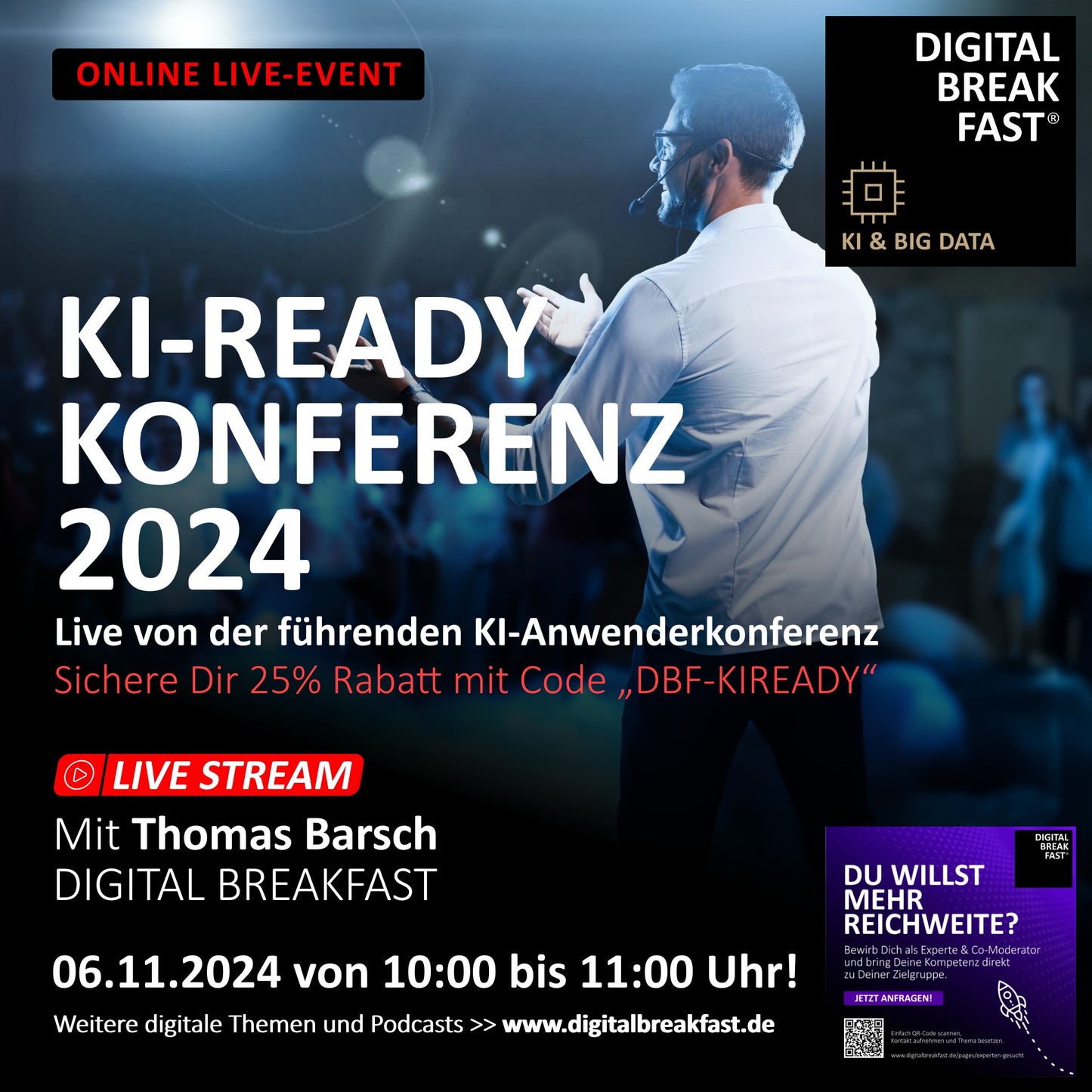 06.11.2024: "KI-READY DIE KI-ANWENDERKONFERENZ 2024" | LIVE-STREAM