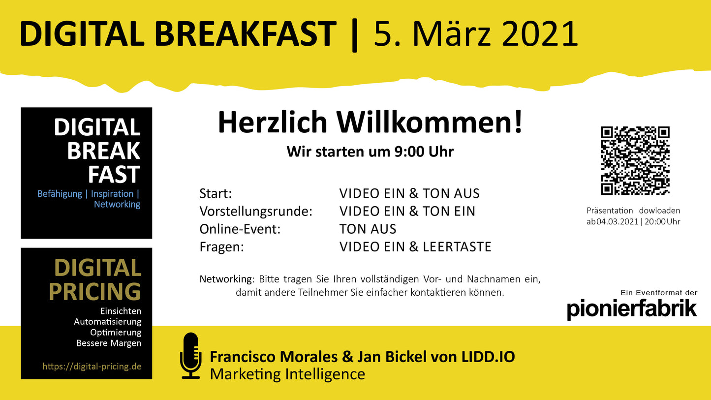 PRÄSENTATION | 05.03.2021 | "Marketing Intelligence" mit Francisco Morales & Jan Bickel von LIDD.IO