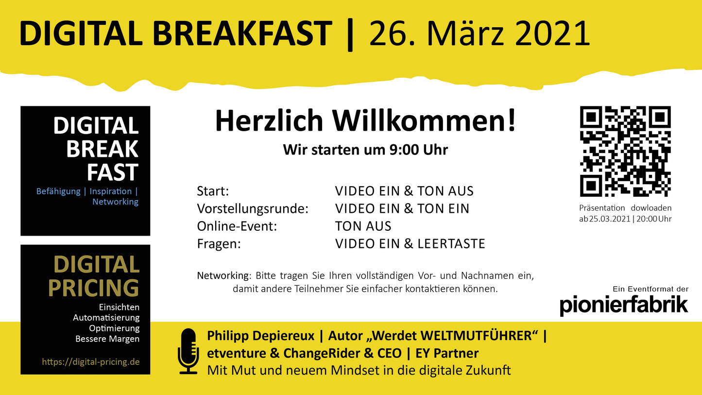 PRÄSENTATION | 26.03.2021 | "Mit Mut und neuem Mindset in die digitale Zukunft" Philipp Depiereux