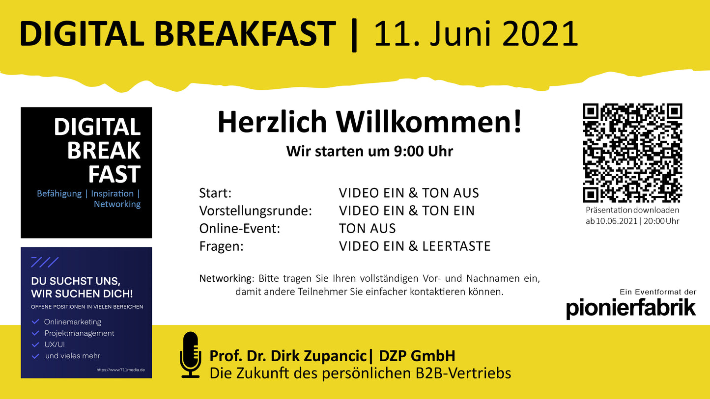 PRÄSENTATION | 11.06.2021 | "Die Zukunft des persönlichen B2B-Vertriebs" mit Prof. Dr. Dirk Zupancic