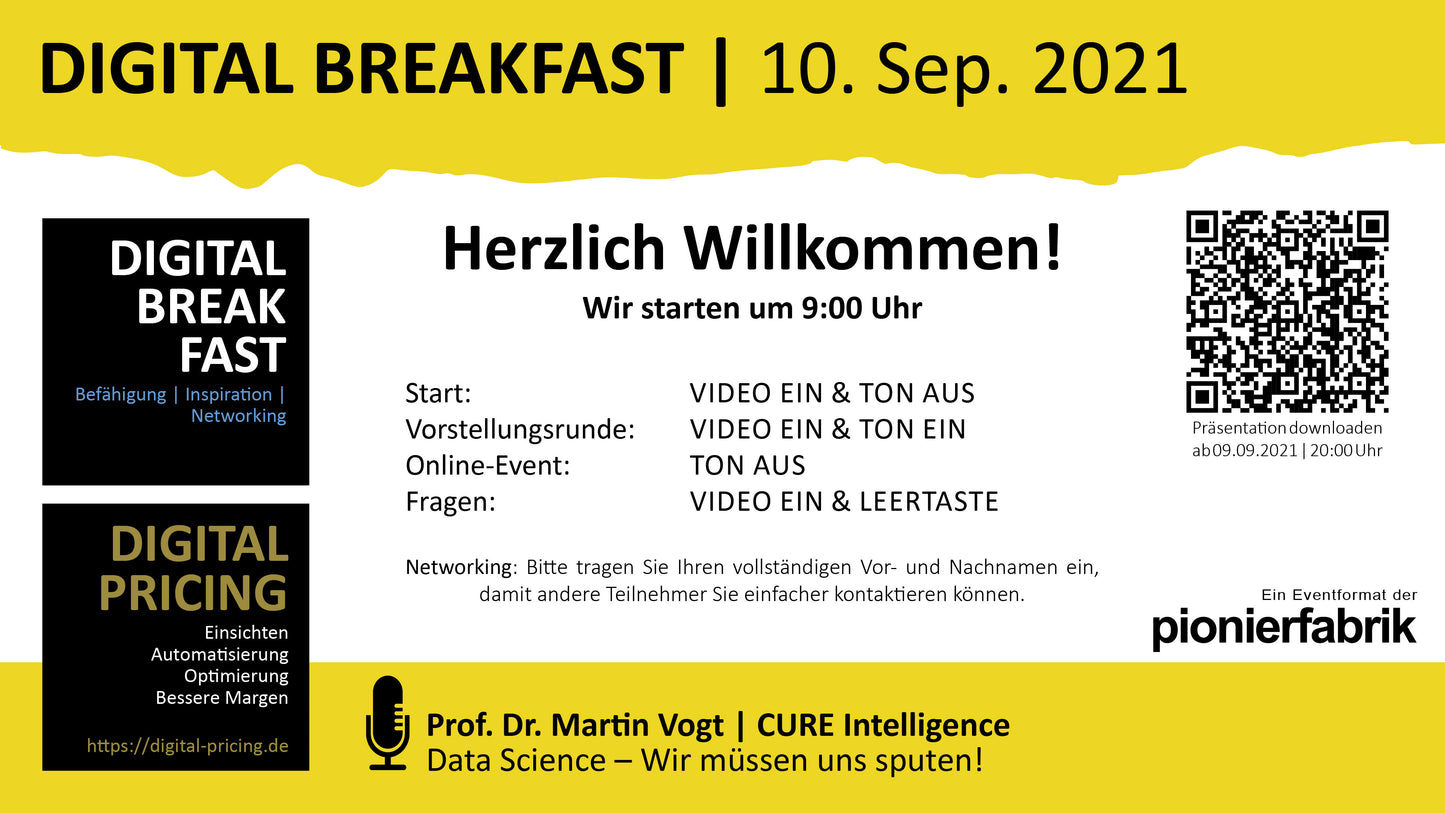 PRÄSENTATION | 10.09.2021 | "Data Science – Wir müssen uns sputen!" mit Martin Vogt | CURE Intelligence