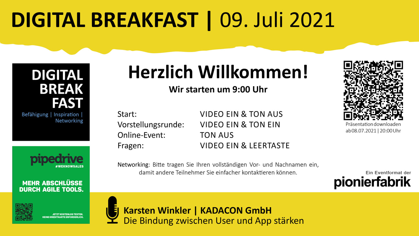 PRÄSENTATION | 09.07.2021 | "Die Bindung zwischen User und App stärken" mit Karsten Winkler | KADACON GmbH