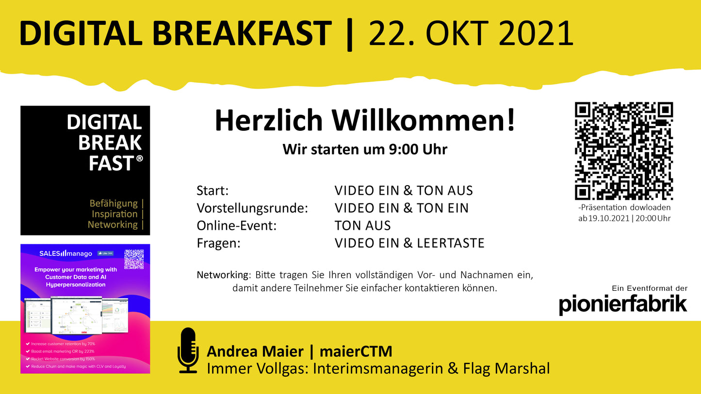 PRÄSENTATION | 22.10.2021 | "Immer Vollgas: Interimsmanagerin & Flag Marshal" mit Andrea Maier | maierCTM