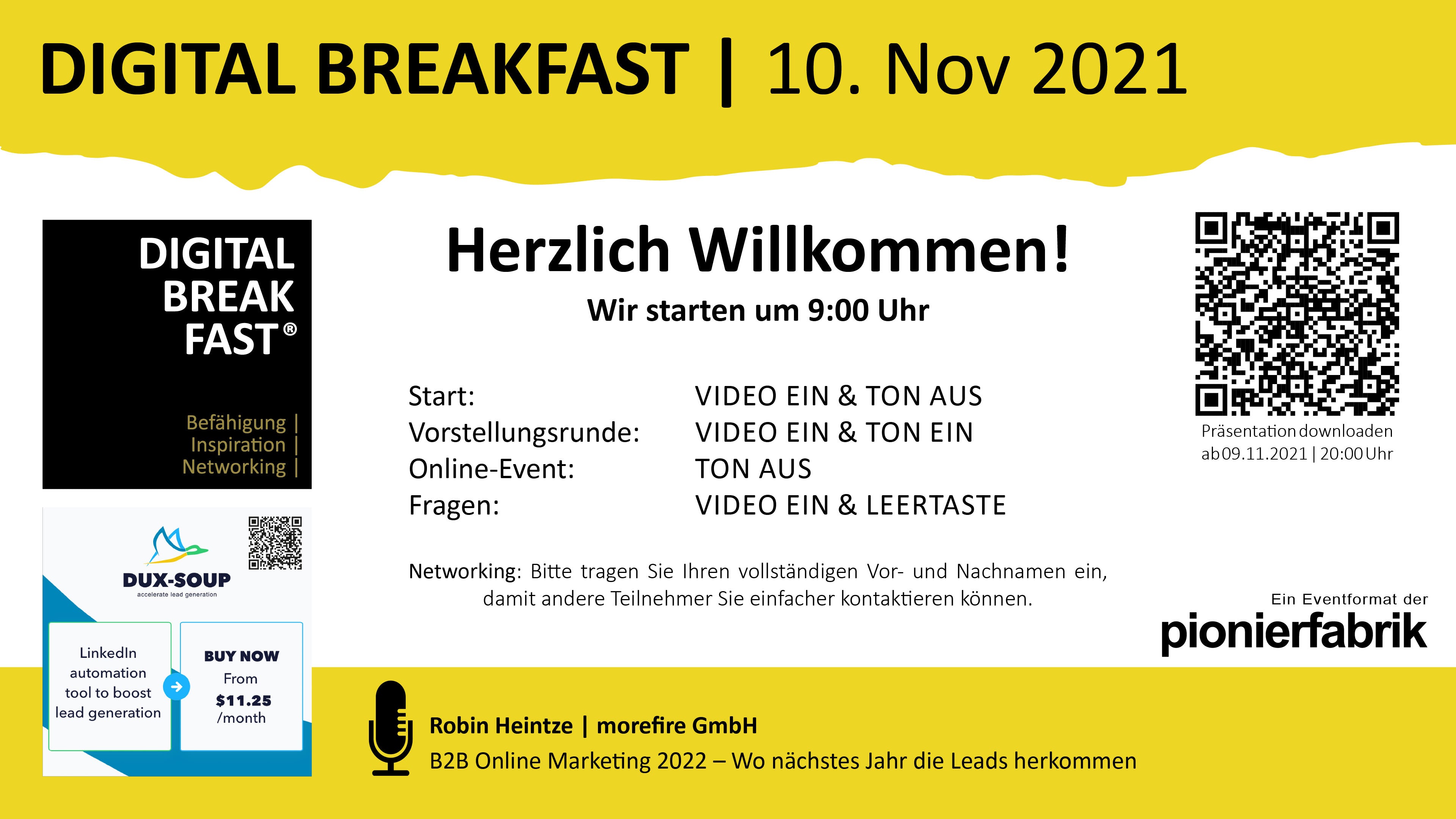 PRÄSENTATION | 10.11.2021 | "B2B Online Marketing 2022 – Wo nächstes Jahr die Leads herkommen"