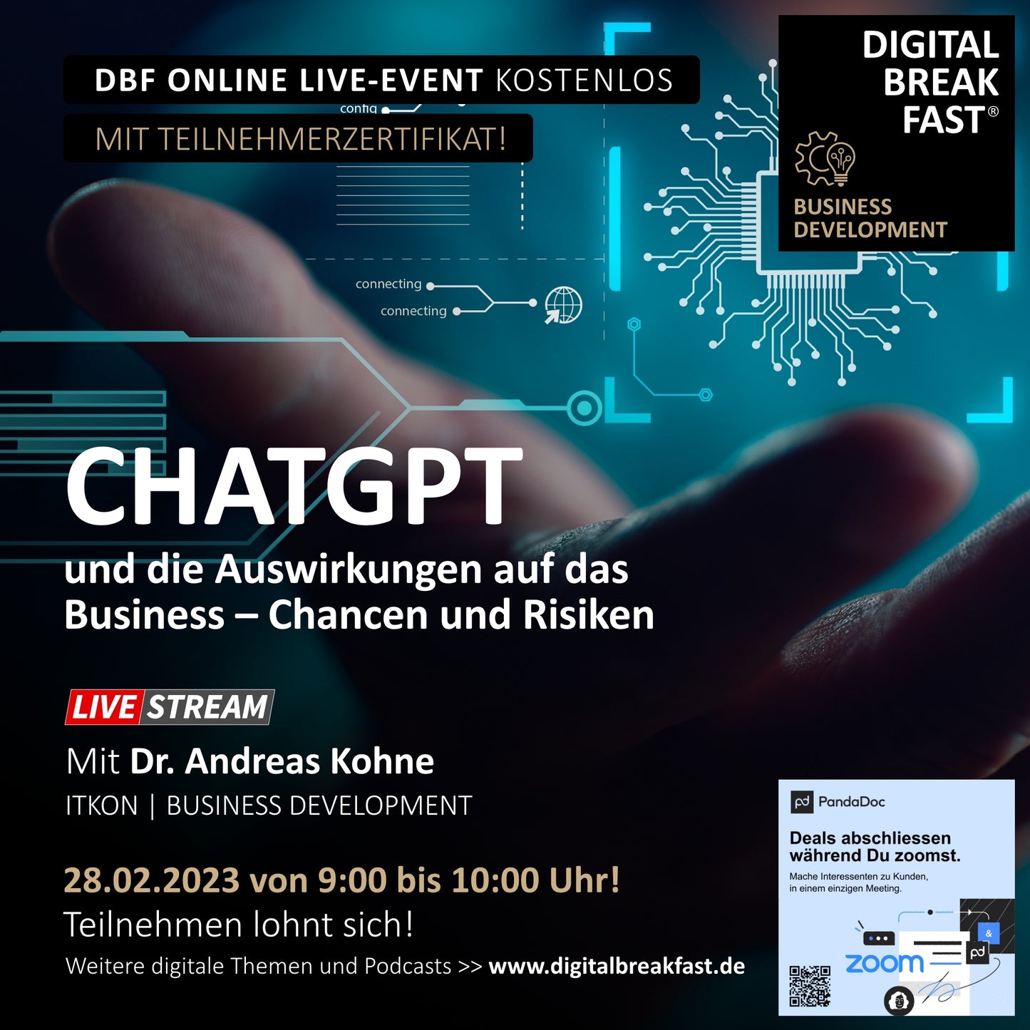 28.02.2023 | "ChatGPT und die Auswirkungen auf das Business / Chancen und Risiken" | Dr. Andreas Kohne | Business Development