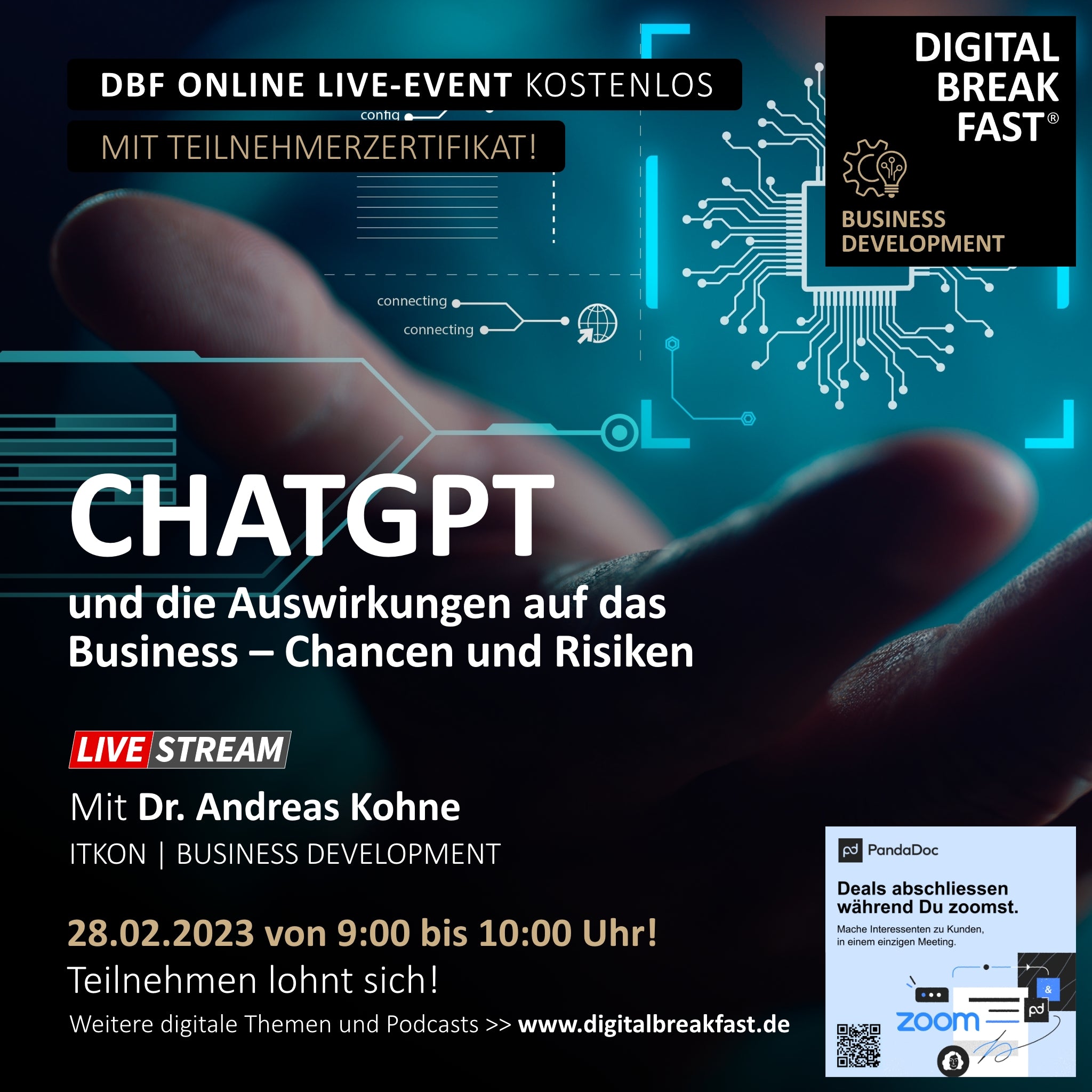 28.02.2023 | "ChatGPT und die Auswirkungen auf das Business / Chancen und Risiken" | Dr. Andreas Kohne | Business Development