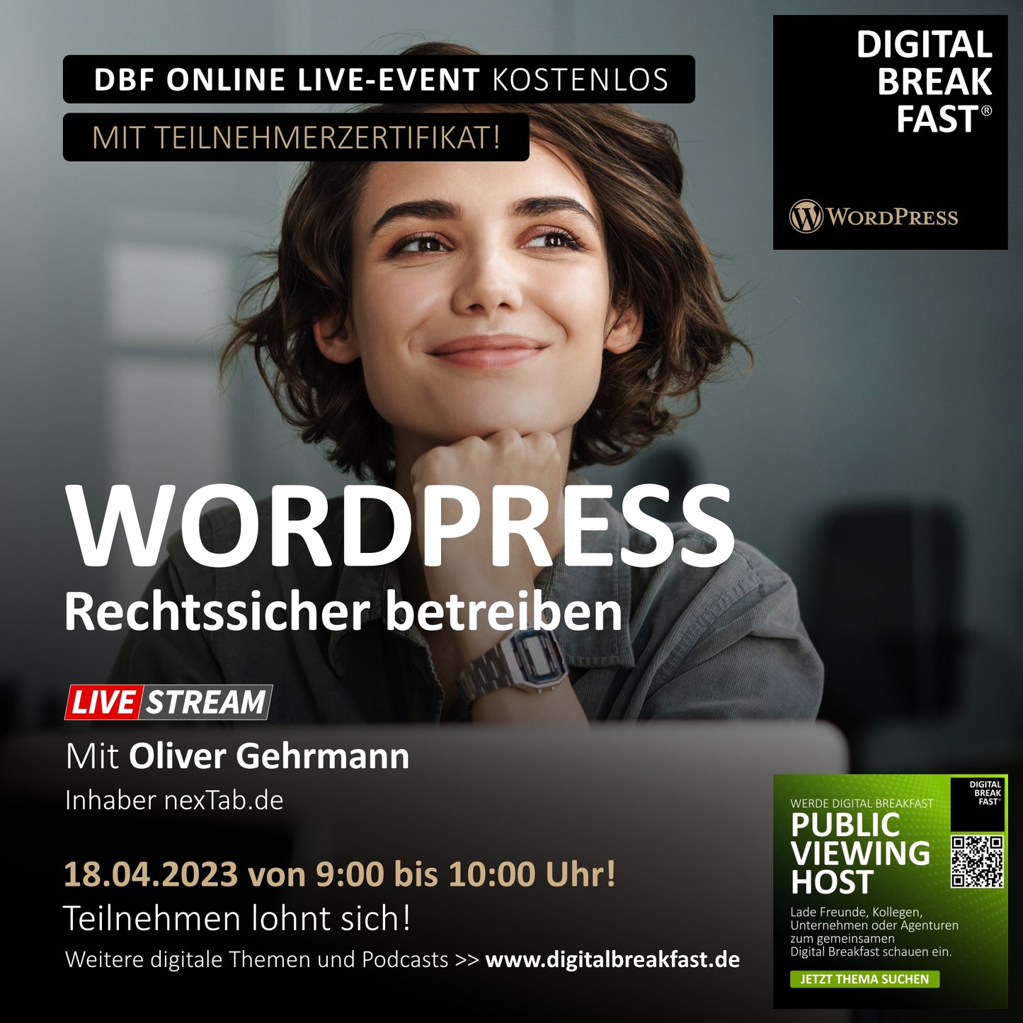 18.04.2023 | "Wordpress - Rechtssicher betreiben" | Oliver Gehrmann | nexTAB