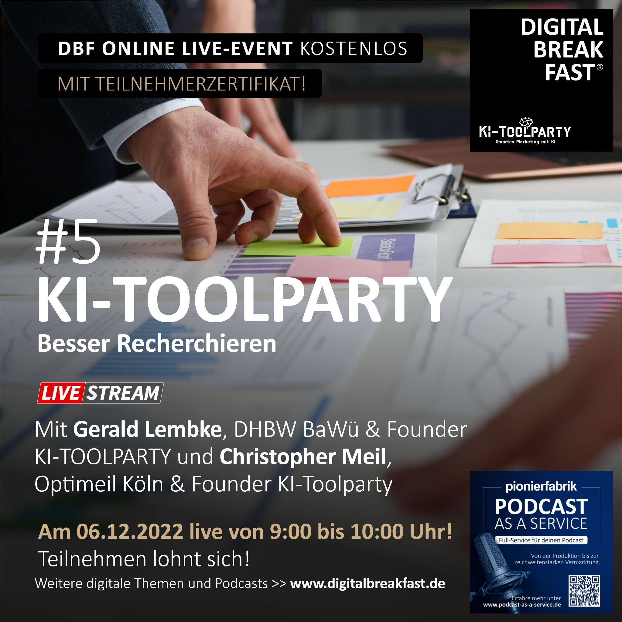 06.12.2022 | KI-TOOLPARTY #5 "Besser Recherchieren mit KI" |  Gerald Lembke | DHBW BAWÜ & Founder KI-Toolparty & Christopher Meil | Optimeil Köln & Founder KI-Toolparty