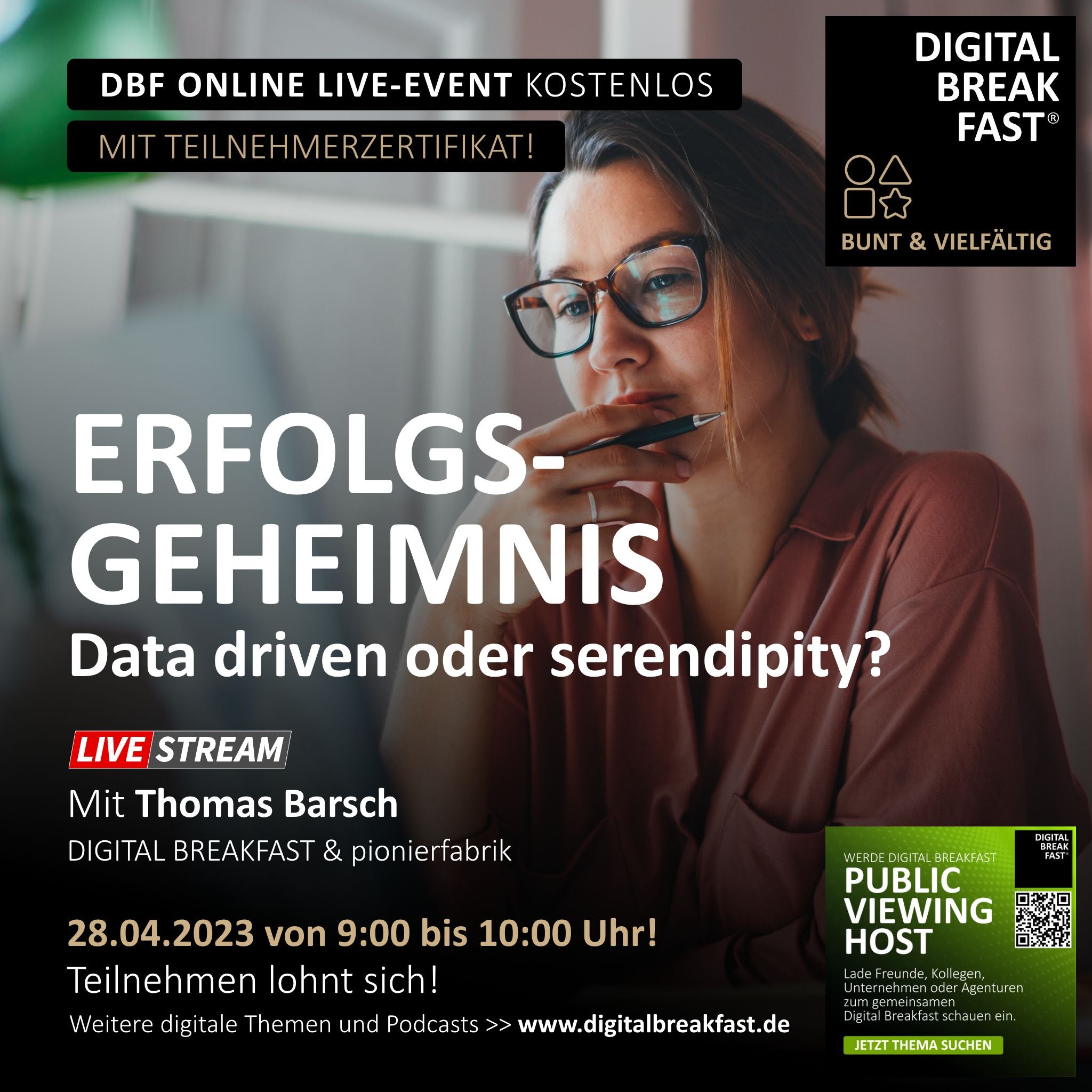 28.04.2023 | "Erfolgsgeheimnis: data driven oder serendipity?" | Thomas Barsch | DIGITAL BREAKFAST
