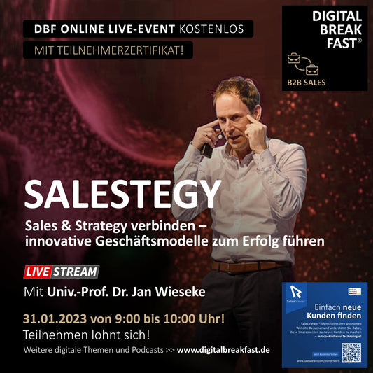 PRÄSENTATION |  31.01.2023 | „SALESTEGY: Sales & Strategy verbinden - innovative Geschäftsmodelle zum Erfolg führen“ | Univ.-Prof. Dr. Jan Wieseke | Lehrstuhlinhaber am Sales Management Department | Ruhr-Universität Bochum