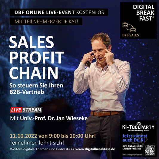 11.10.2022 | B2B SALES | „Sales Profit Chain: So steuern Sie Ihren B2B-Vertrieb“ | Univ.-Prof. Dr. Jan Wieseke | Lehrstuhlinhaber am Sales Management Department | Ruhr-Universität Bochum
