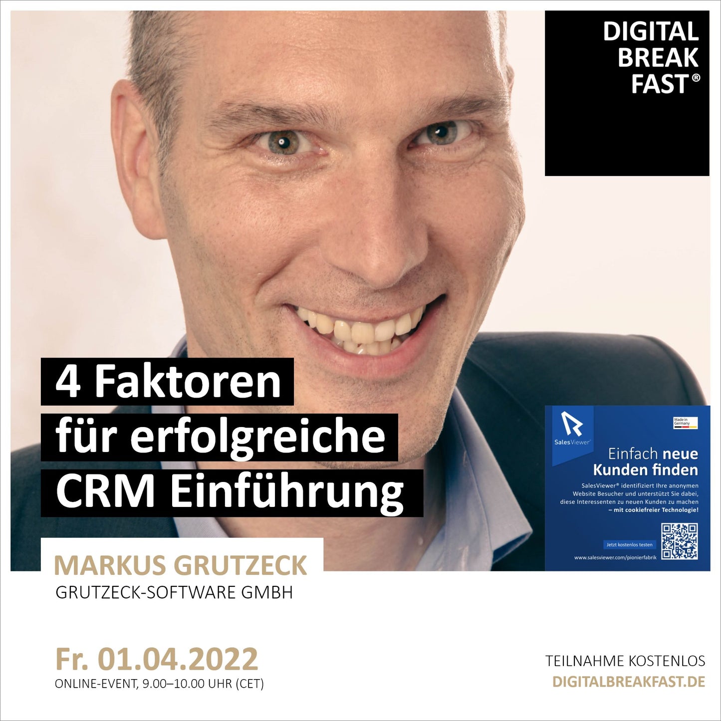 01.04.2022 | "Vier Faktoren für erfolgreiche CRM Einführung" mit Markus Grutzeck | Grutzeck Software GmbH