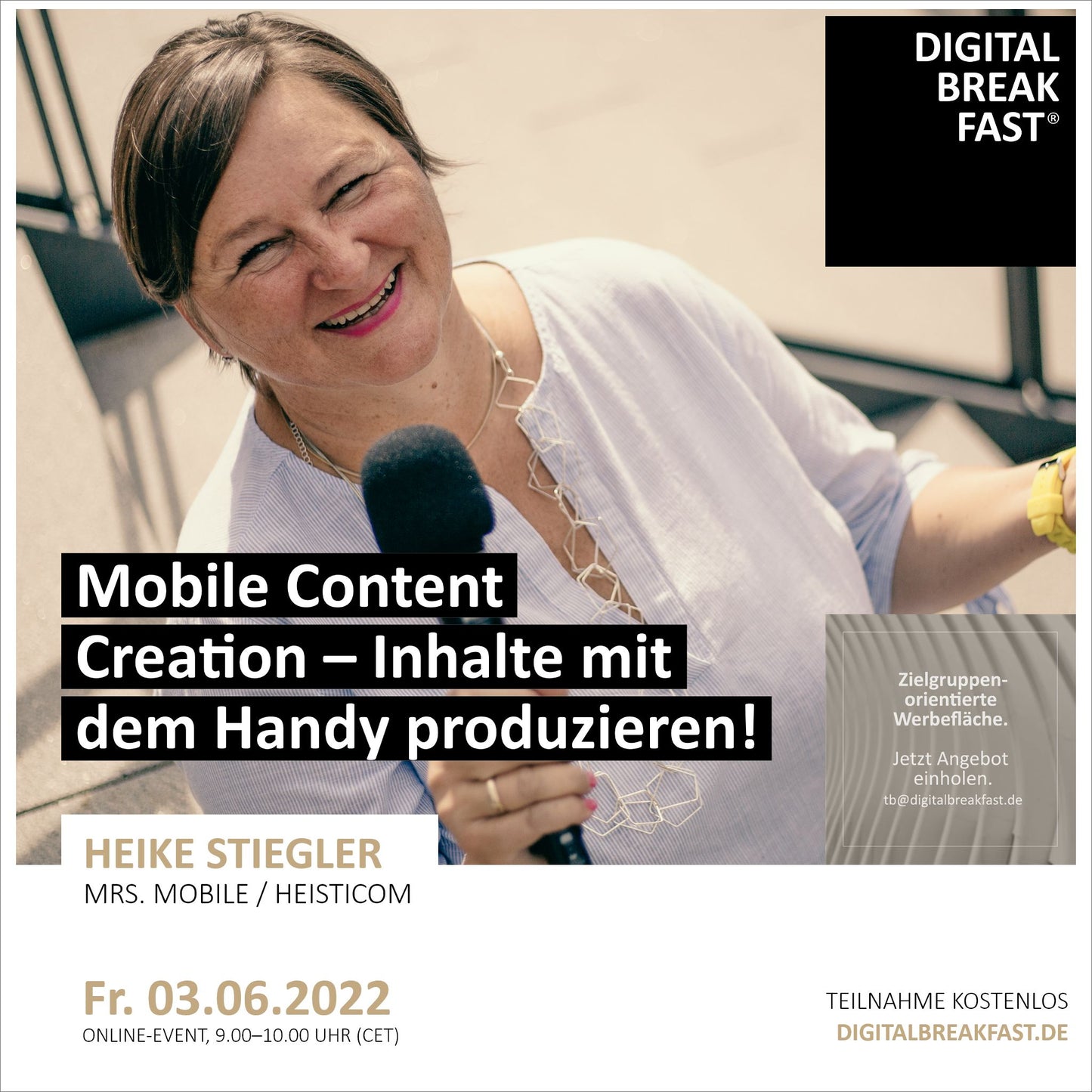 03.06.2022 | "Mobile Content Creation - Inhalte mit dem Handy produzieren!" mit Heike Stiegler | Mrs. Mobile / HeiStiCom