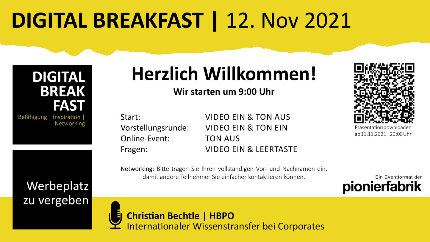 PRÄSENTATION | 12.11.2021 | "Internationaler Wissenstransfer bei Corporates" mit Christian Bechtle