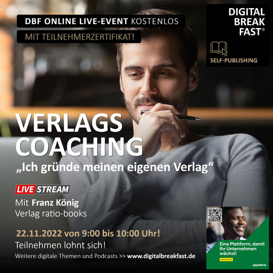 22.11.2022 | "Verlagscoaching - ich gründe meinen eigenen Verlag" | Franz König | Verlag ratio-books