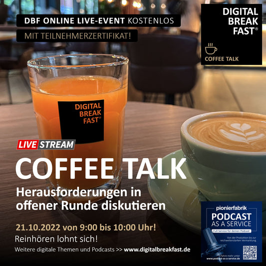 21.10.2022 | Coffee Talk | Herausforderungen in offener Runde diskutieren