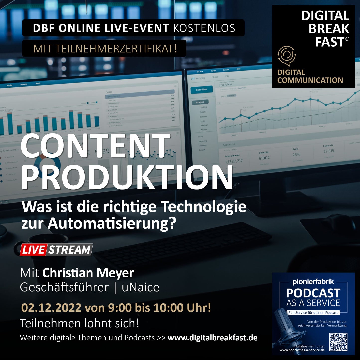 02.12.2022 | "Content Produktion - Was ist die richtige Technologie zur Automatisierung?" | Christian Meyer | uNaice