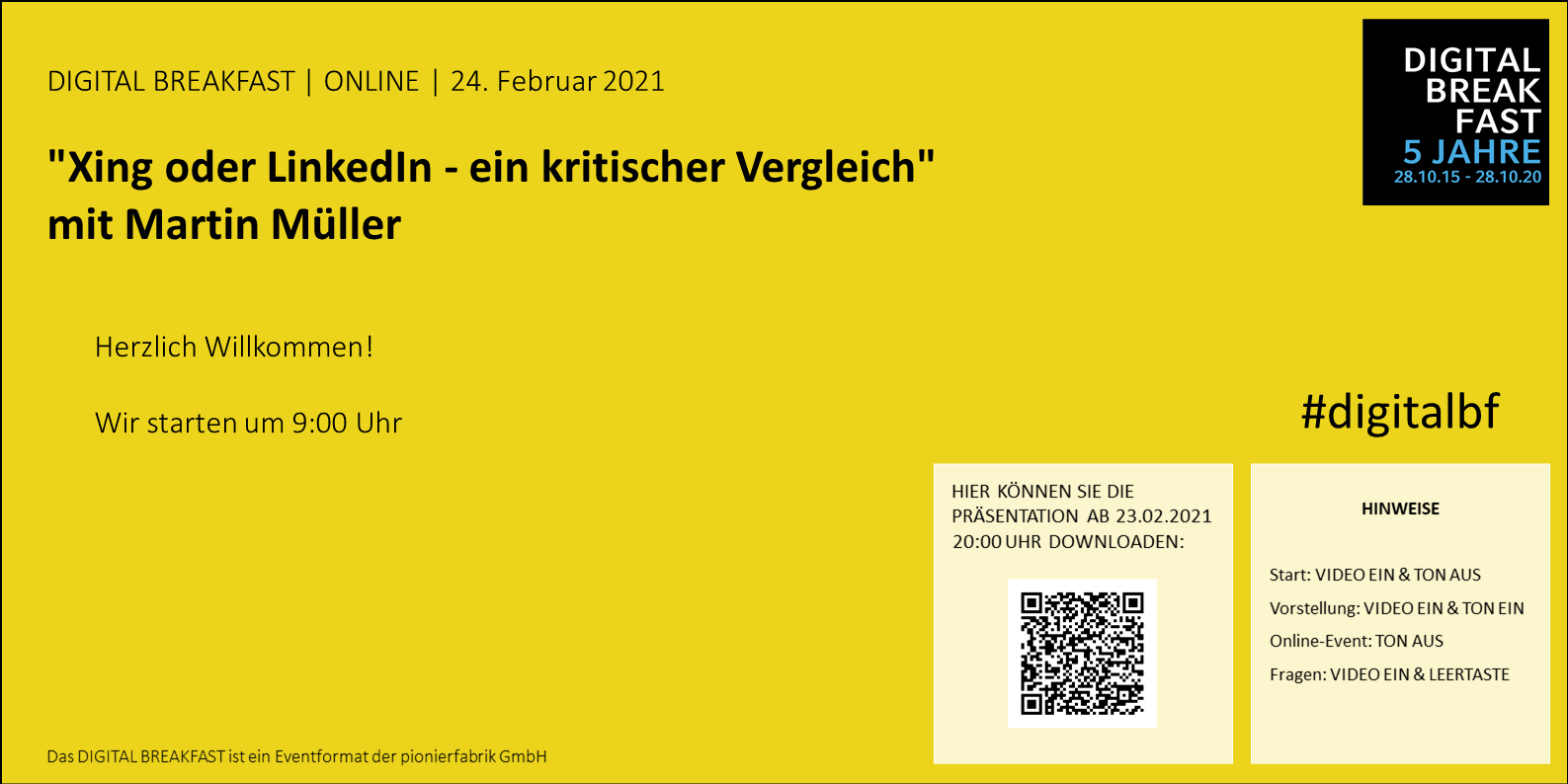 PRÄSENTATION | 24.02.2021 | "Xing oder LinkedIn - ein kritischer Vergleich" mit Martin Müller